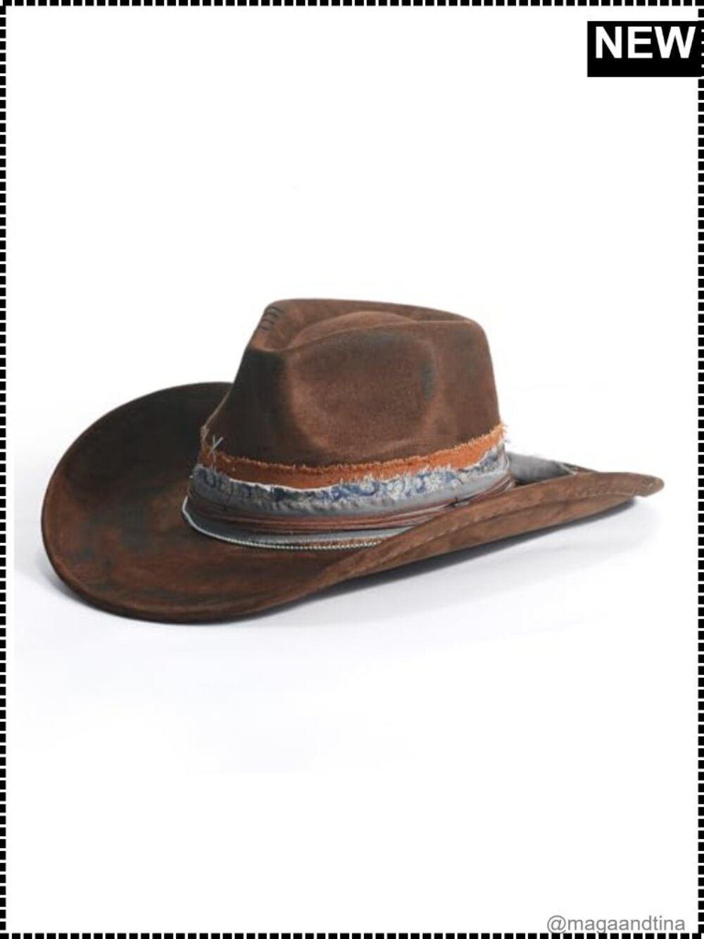 Wide Brim Felt Cowboy Hat Roll Up Western Fedora Unisex M-L